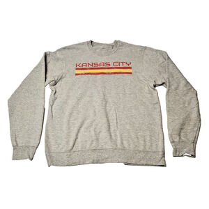 Vintage Kansas City Chiefs NFL Football Gray Sweatshirt Men's L